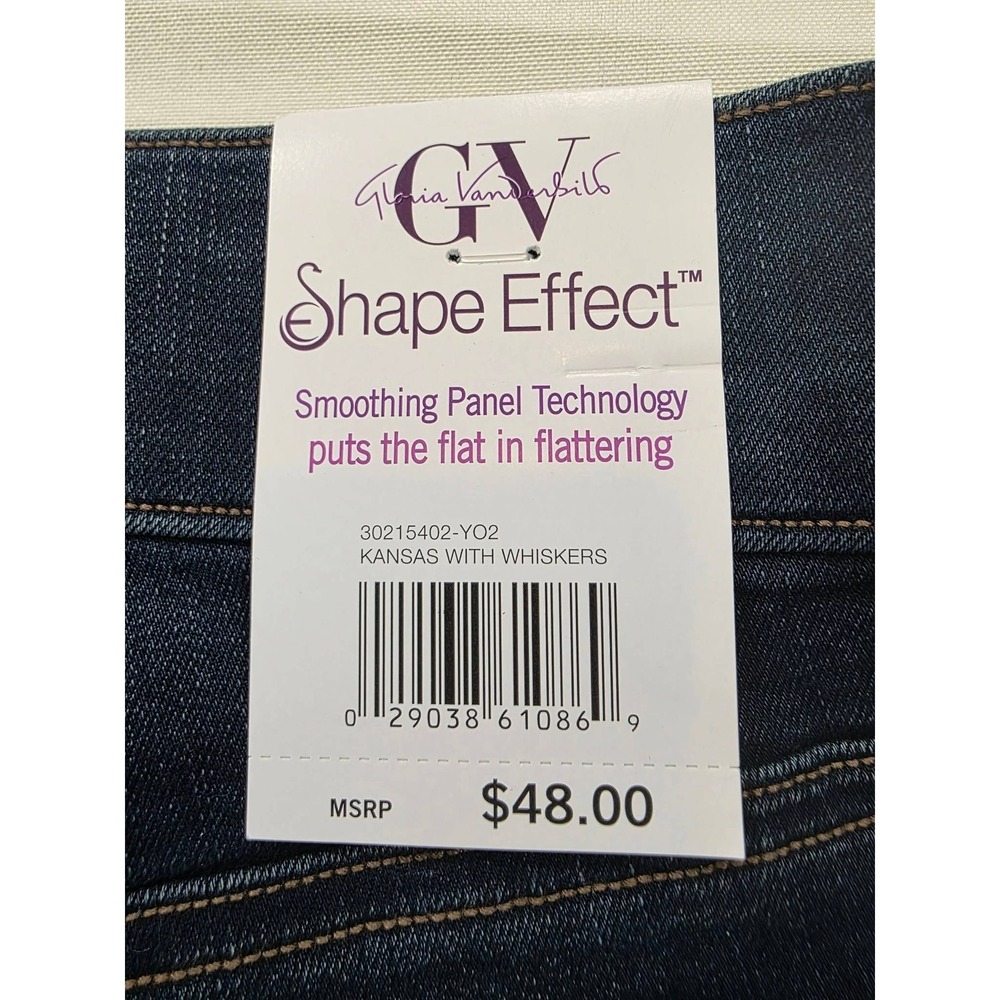 NWT Gloria Vanderbilt Shape Effect Pull On Straight Jeans Women 10S Dark Wash - Picture 12 of 16